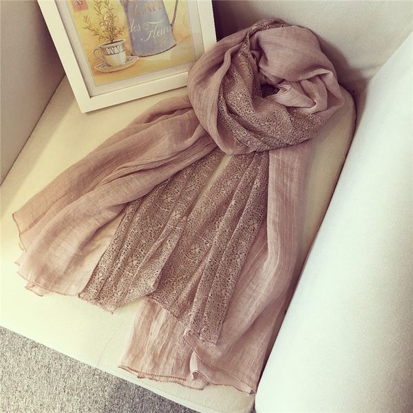 

summer new cotton lace patchwork solid color scarves fashion woman seaside holiday sunscreen beach lady shawl female, Blue;gray