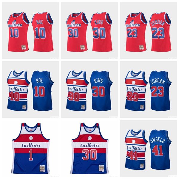

men washington bullets strickland ben wallace 10 bol 30 king mitchell&ness 1996-97 hardwoods classics swingman jersey, Black;red