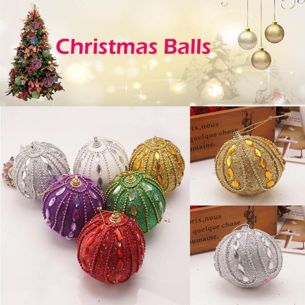 

christmas rhinestone glitter baubles balls xmas tree ornament decoration 8cm foam used for christmas trees wreaths