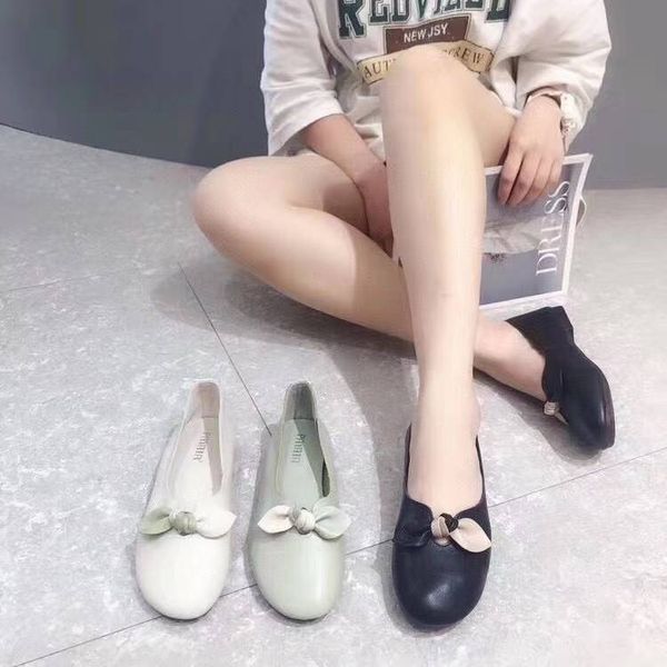

small shoes female 2020 summer korean-style fairy wind bow cowhide soft soft surface versatile casual in her shoes, Black