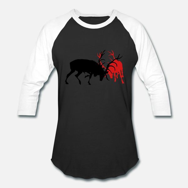 

fighting stags t shirt men character cotton crew neck slim gift fashion summer style pattern shirt
