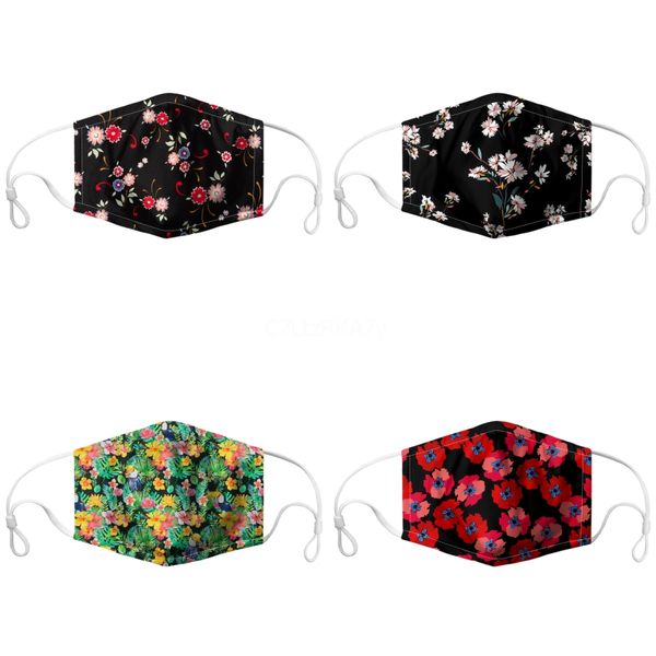 

fashion printed mask dustcan be washed face masks#570, Black