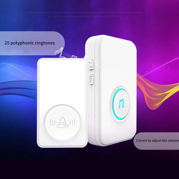 

new-self-generated wireless doorbell, smart home doorbell, 433.92mhz frequency, long-distance wall caller(eu plug)