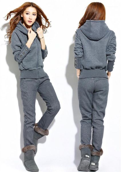 

panelled womens designer tracksuits fashion buttons sleeve pockets womens zipper long sleeve long pants 2pcs sets females clothing, Gray