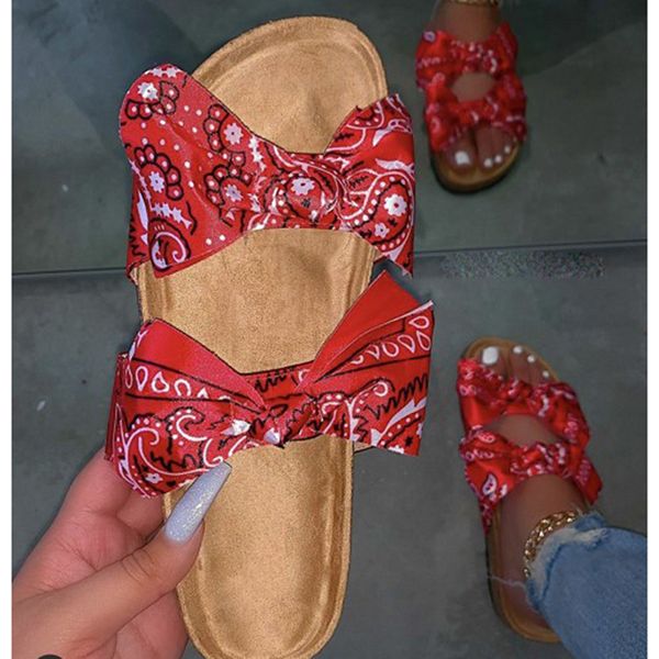 

sandals women 2020 ladys shoes summer flat bow-knot comfort retro anti-slip beach shoes outdoor flip-flops platform slides, Black