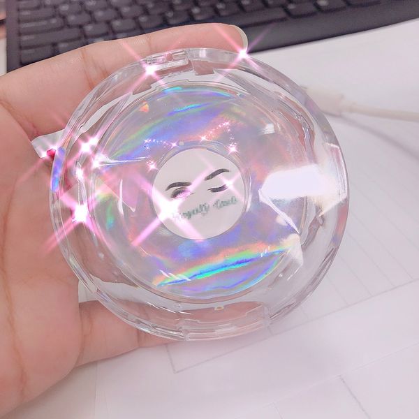 

50pcs empty crystal round magnetic lashes boxes clear eyelashes packaging box case acrylic eyelash storage container drop-shipping in bulk