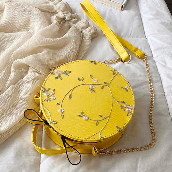 

#h35 women's fashion lace fresh handbag crossbody bags for women solid color small round shoulder bag messenger mobile phone bag