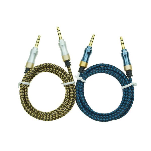 

cgjxsbraided audio auxiliary cable 1m 3 .5mm aux extension male to male stereo car nylon cord jack for samsung phone pc headphone speaker