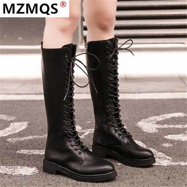 

2020 winter women's boots fashion lace-up mid-calf warm boots short plush square heels retro zipper women botas mujer, Black