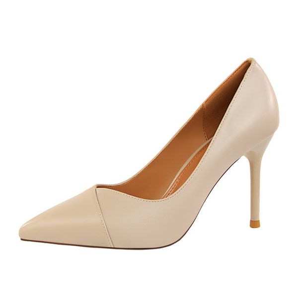 

женщины отметили высокие каблуки насосов женской моды простых женские высокие каблуков 9.5cm случайного дикую обувь челнок, Black