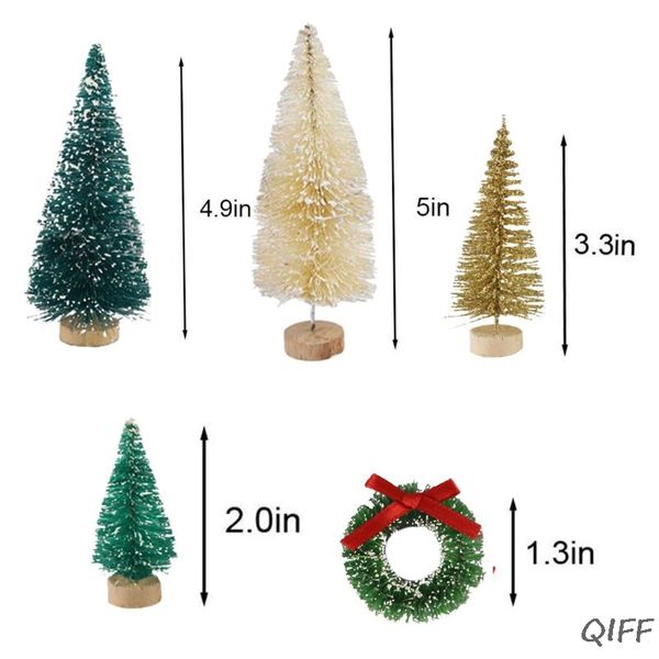 

30 pieces miniature sisal frosted christmas trees bottle brush trees ornaments