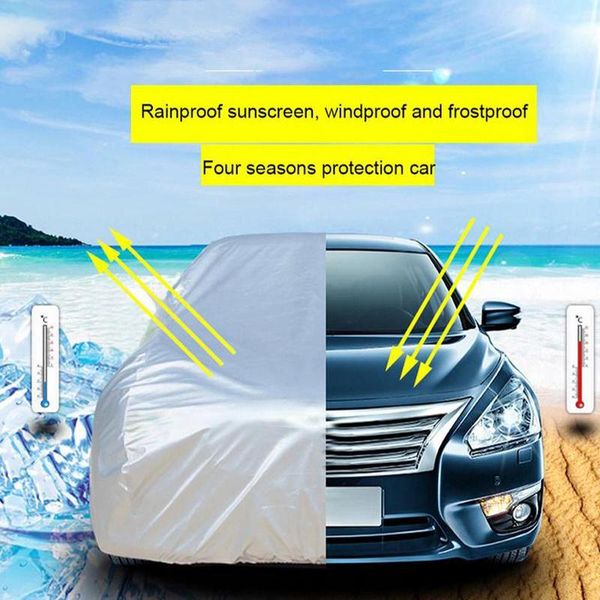 

universal suv sedan full car covers outdoor waterproof sun rain protection uv car umbrella silver m-xl auto case cover