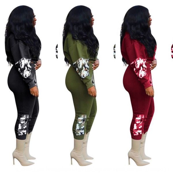 

h1272 splicing leisure sports h1272 fashion camouflage suit fashion camouflage splicing leisure sports suit xl6gr, Gray