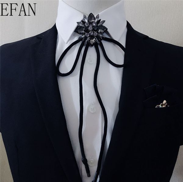 

british men women bowtie cowboy necklace bolo tie accessory vintage elastic band alloy bow ties shine crystal rhinestone necktie, Blue;purple