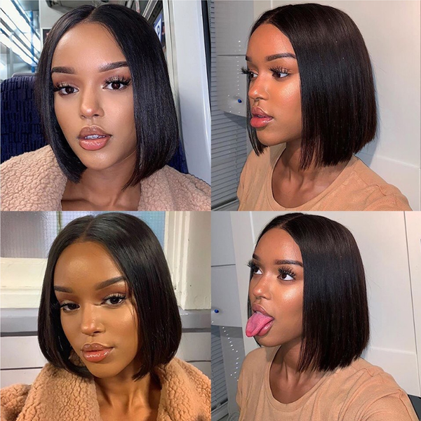 

glueless 13x4 lace front wigs brazilian hair bob wigs remy human hair for black women 13x6 lace deep middle part bob wigs