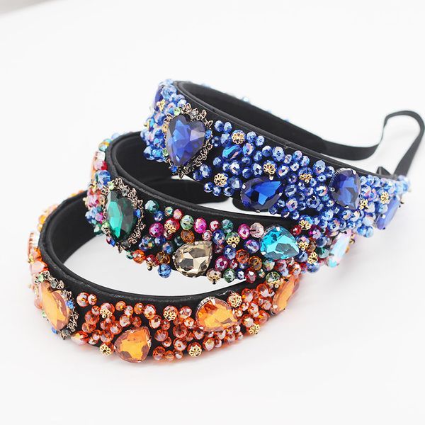 

new baroque fashion exaggerated heart-shaped hair hoop party show travel gift hair baroque fashion girl accessories 540, Golden;silver