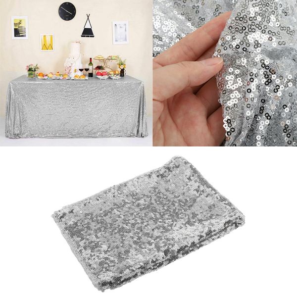 

63\"x39\" seamless sequin tablecloth sparkly shimmer decoraiton tablecloth overlay for weeding party