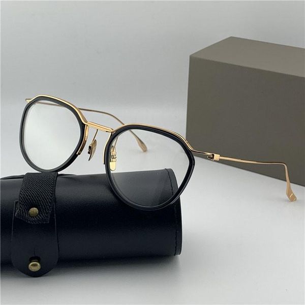 

fashion design optical glasses 131 round retro k gold frame vintage simple style transparent glasses clear lenses, Black