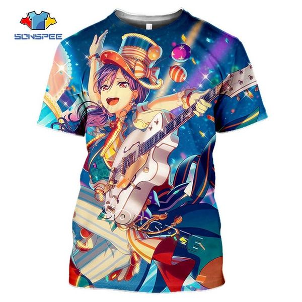 

summer puppet bang dream anime girl 3d print shirts aesthetic hippie anime men clothing
