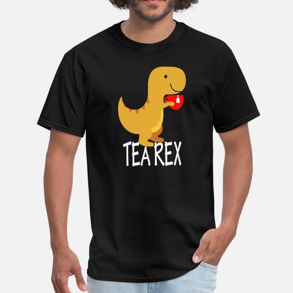 

tea rex t shirt men crazy cotton round collar costume crazy funny casual spring autumn leisure shirt