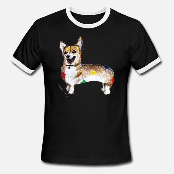 

corgi artist t shirt men designing cotton size s-3xl leisure gift funny casual summer outfit shirt