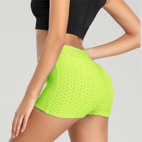 

women's high waist yoga short abdomen control training running yoga high waist push up fitness shorts short sport femme30, White;red