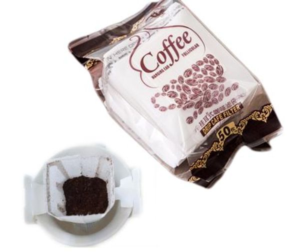 Filter Pack Coffee Paper Bag Hanging portátil Ear café filtros de papel único servir Pour-Over Coffee saco de litro saco de papel de suspensão portátil