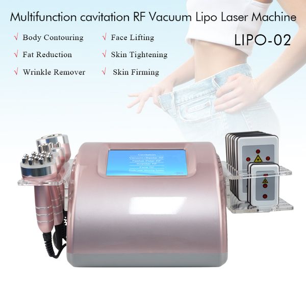 Portable 6 in 1 cavitazione rf sottovuoto laser pad radiofrequenza lifting rimozione del grasso riduzione della cellulite corpo macchina di bellezza spa sottile