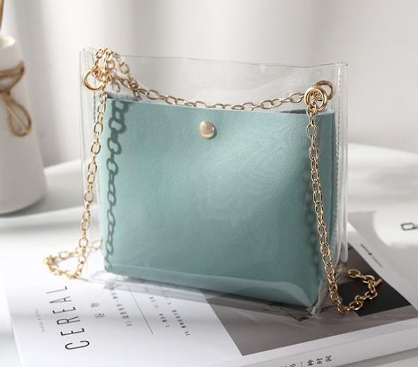 

designer 2020 newset trend bucket bag all-match transparent jelly picture mother shoulder bag