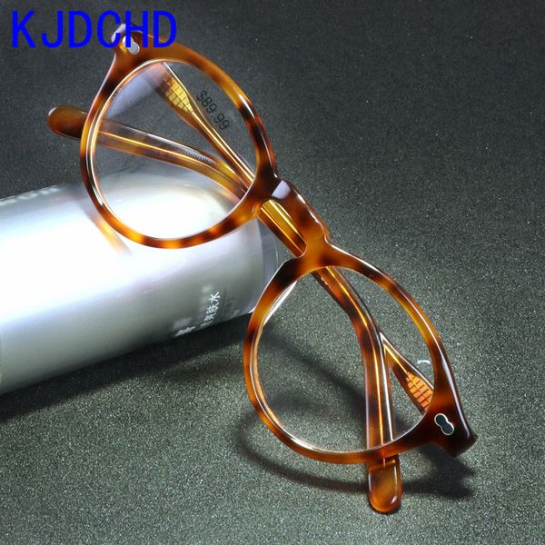 

acetate vintage eyeglasses frame prescription designer brand clear optical myopia eyewear brand fashion style glasses frames, Black
