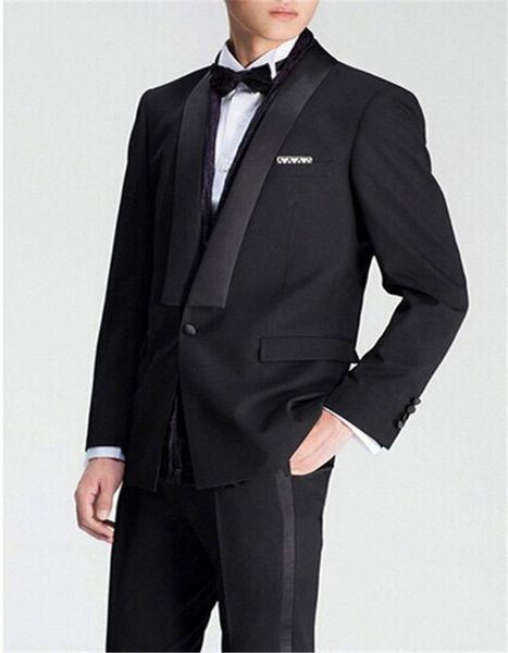 

2020 High Tailor Made Mens Tuxedos Suits Shawl Lapel One Button Prom Formal Dress Banquet Wear (jacket+pants+vest+Tie)