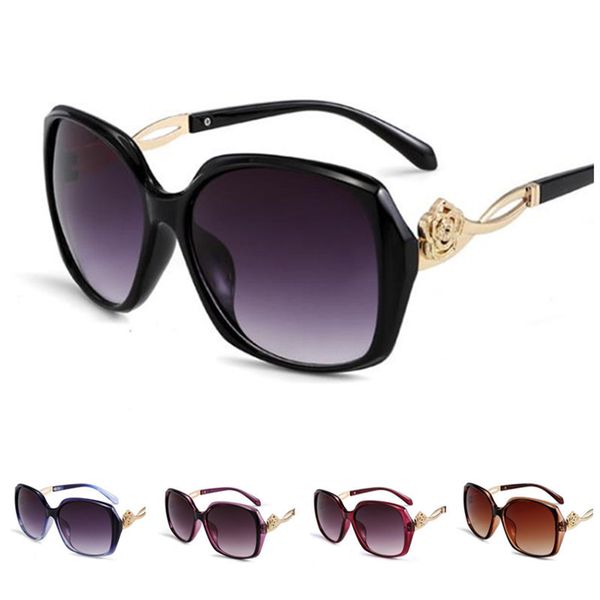 

fashion women elegant sunglasses rose flower design sun glasses anti-uv spectacles oversize frame eyeglasses adumbral sun glasses a, White;black
