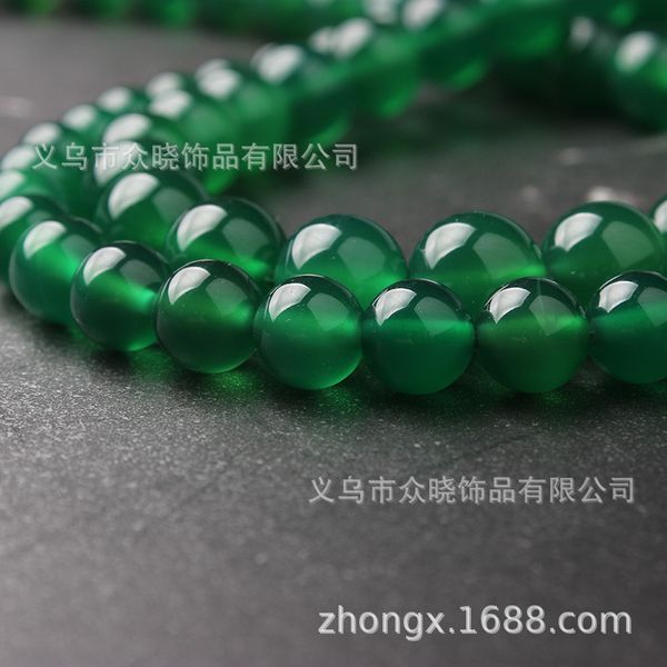 

class 7a green agate loose beads, Black