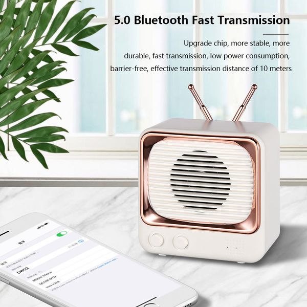

radio 1pc est for dw02 deskbluetooth speaker retro mini fm voice 5.0 fast transmission 4d sound effect