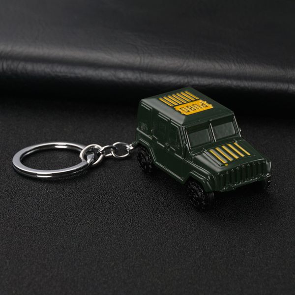

teh trendy pugb metal key chain keyrings alloy jeep vehicle props model pendant for keys men car women bag accessories gift, Silver