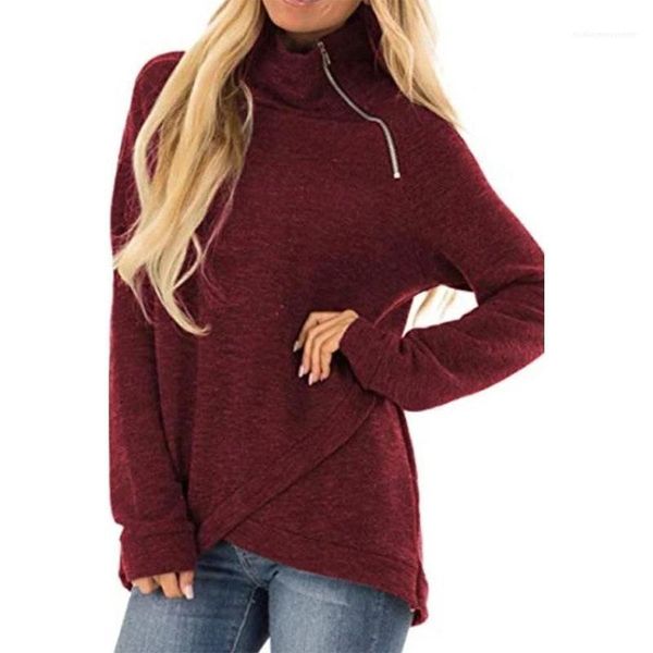 

neck sweatshirts female clothing womens 2020 designer luxury hoodies fashion pullover long sleeve solid color high, Black