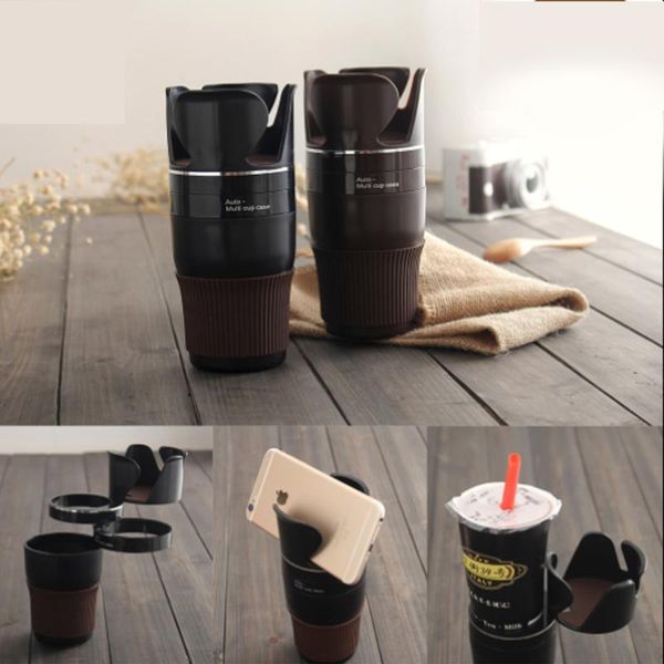 

universal multi-function vehicle auto cupholders drink phone holder 360°rotation layer beverage holder car interior storage
