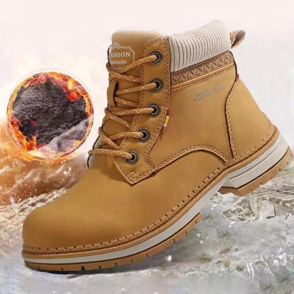 

bimuduiyu winter casual boots women soft leather booties waterproof ankle boots new warm fur plush snow shoes, Black