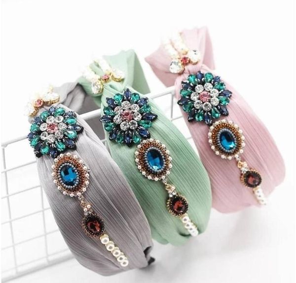 

lace bohemia diamond pearl hairbands for women hair accessories for girls hair band big bow flower headbands women