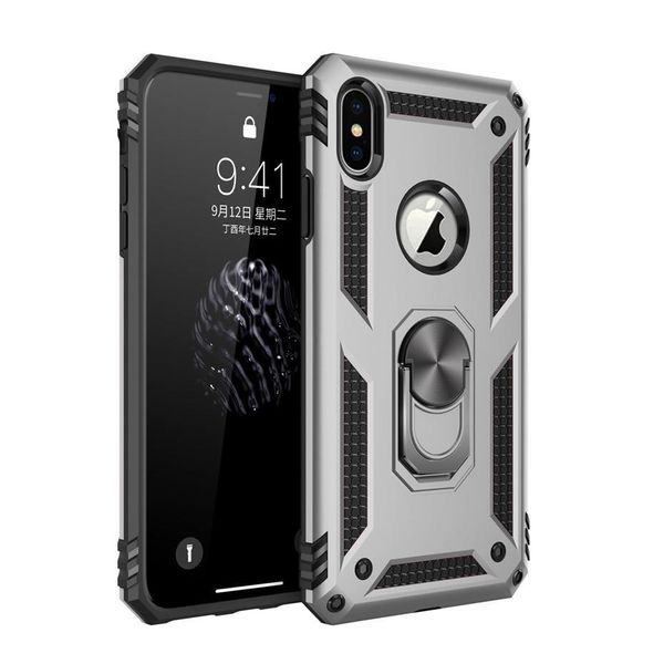 

cgjxsshockproof armor kickstand phone case for iphone 11 xr xs max x 6 6s 7 8 plus finger magnetic ring holder anti -fall soft edge cover