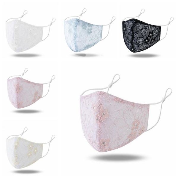 

popular lace protective face mask women outdoor riding dustproof mask breathable anti-uv mouth cover lady anti-fog windproof mask lsk1365