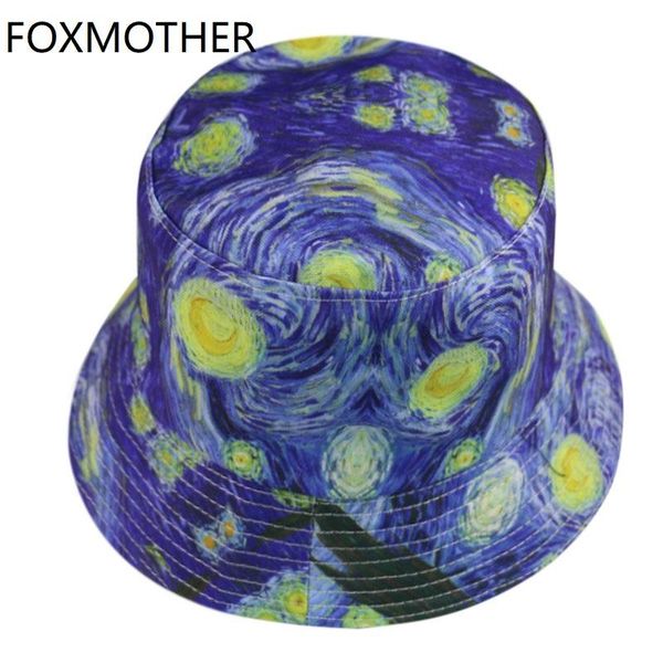 

foxmother for bucket summer sun gorro mens chapeau new painting cap hats 2020 womens fashion woman jhbtq mycutebaby007, Black;white