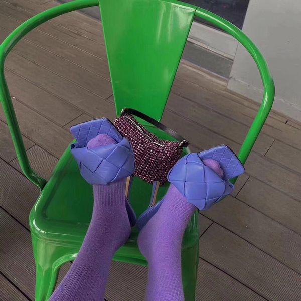 

luxury design purple square toe slippers fashion outdoor slides women mules summer beach fliplflops stripper shoes woman 2020, Black