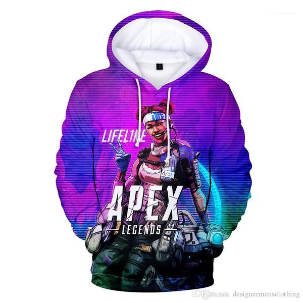 

3d printed long sleeved pullovers apex legends deisnger mens hoodies spring teenager sweatshirts hooded, Black