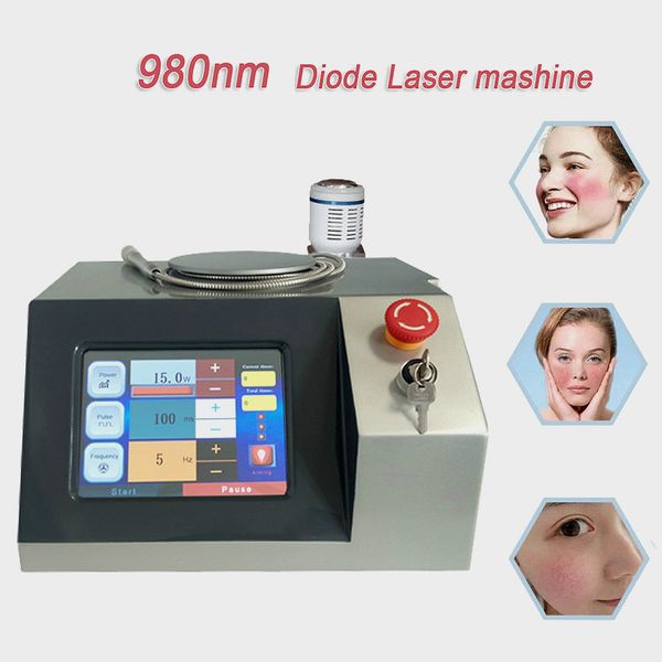 

portable spider vein removal machine 980nm diode laser varicose veins vascular removal machine high energy 15w 20w 30w, Black