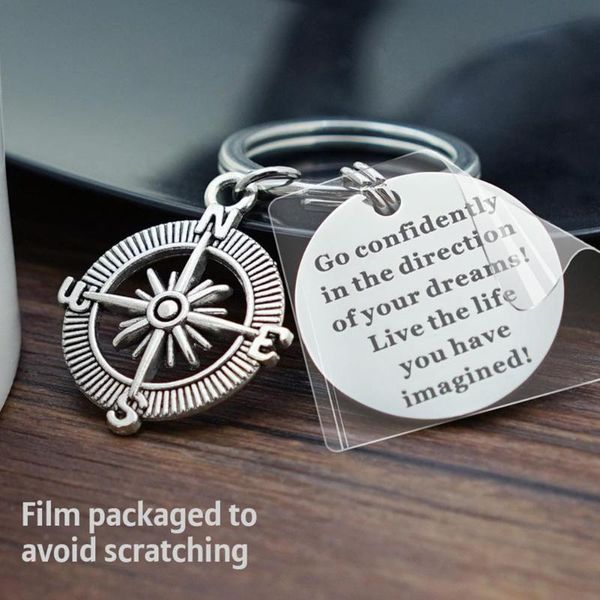 

2pcs 2020 go confidently in the direction of your dream graduation keychain ring, Silver