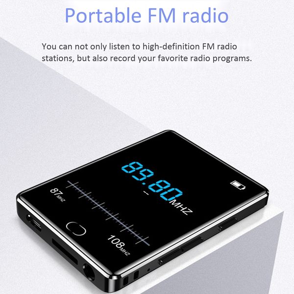 

original bluetooth 5.0 metal mp4 player touch screen 2.4 inch built-in speaker 16g with e-book radio recording video playback