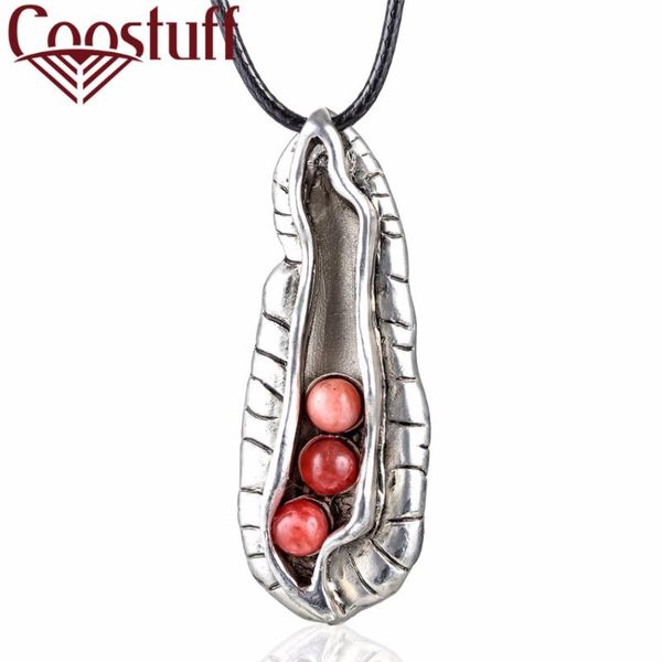 

beautiful women colored beads plant jewelry necklaces vintage pea statement pendant long chain suspension decoration accessories, Silver