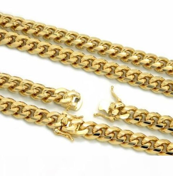 

mens heavy 10mm miami cuban link chain 14k gold finish necklace, Silver