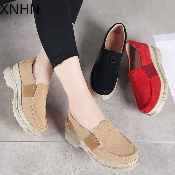 

2020 autumn women platform sneakers shoes oxford shoes for women slip on loafers casual flat sneakers, Black